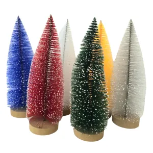 12" Mini Christmas Trees with Sprinkled Snow - Large