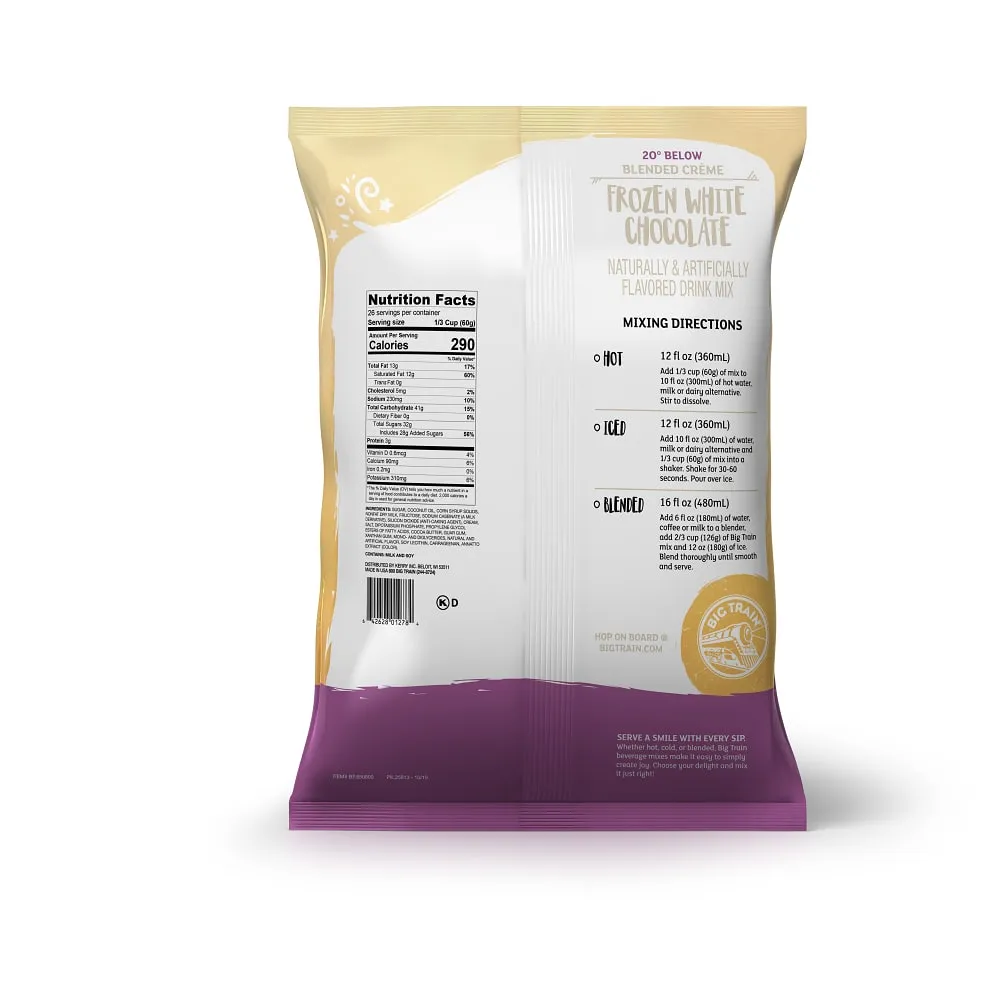 20 Below Frozen White Chocolate Beverage Mix - 5 x 3.5lb Bags