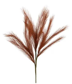 22" Fabric Grass Plume: Rust