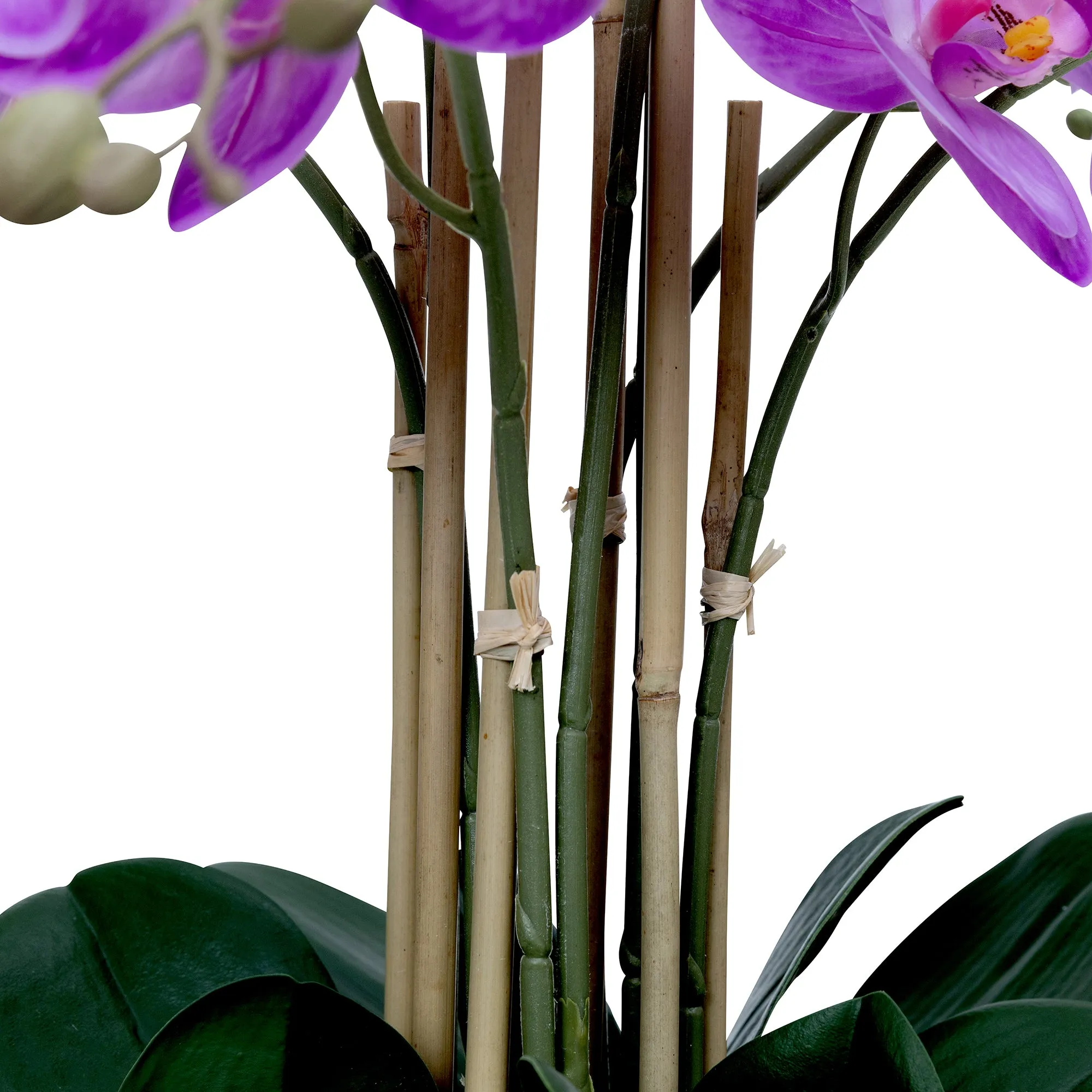 27.5" Artificial Faux Purple Orchid Arrangement in Planter | Real Touch Purple Moth Phalaenopsis Orchids