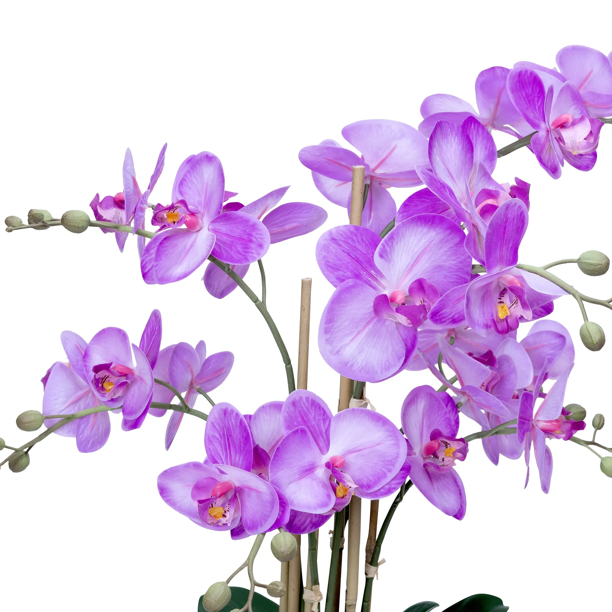 27.5" Artificial Faux Purple Orchid Arrangement in Planter | Real Touch Purple Moth Phalaenopsis Orchids