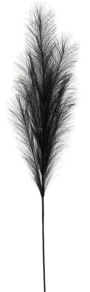 38" Fabric Pampas Grass Plume: Black