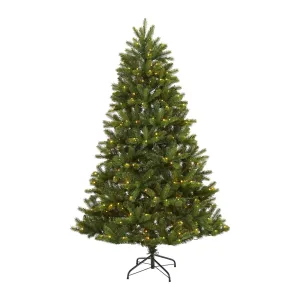 6’ New Haven Spruce “Natural Look” Artificial Christmas Tree with 350 LED Lights