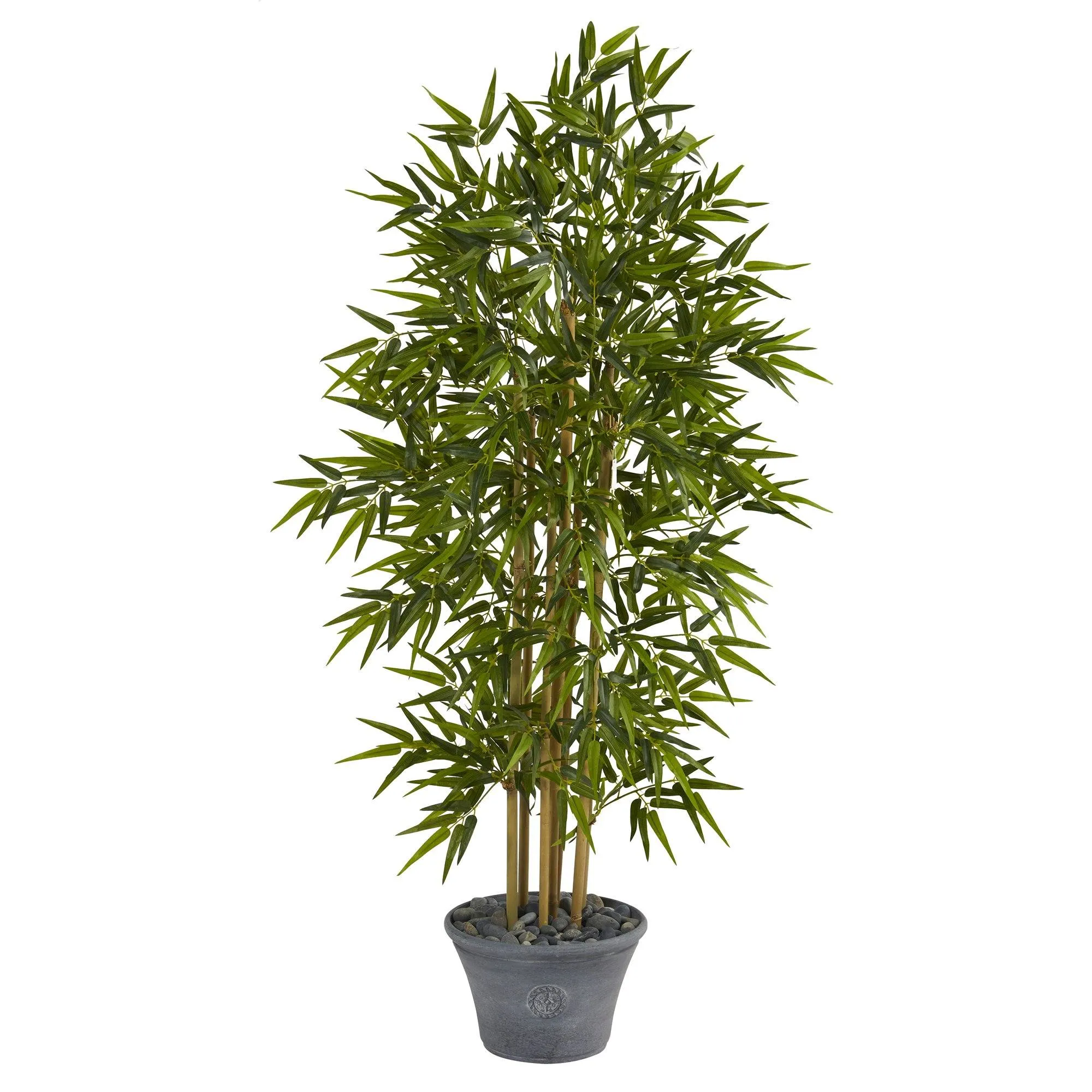 64” Bamboo Artificial Tree in Gray Planter