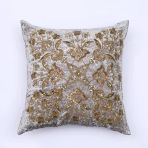 AKC Pure Velvet Embroidered Kiyosu Filled Cushion