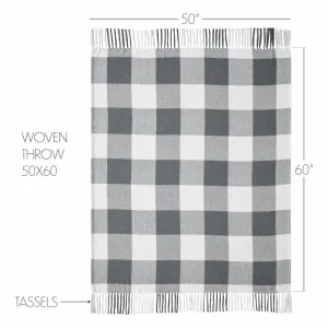 Annie Buffalo Check Grey Woven Throw 50x60