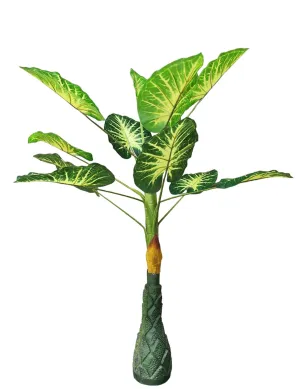 Artificial 12 Leaves Money Plant Tree, Artificial 12 Patta Money Plant Tree for Home Decor, Office Decor, Large Indoor/Outdoor Plant- 3Feet (12 PATTA Yellow Shade)