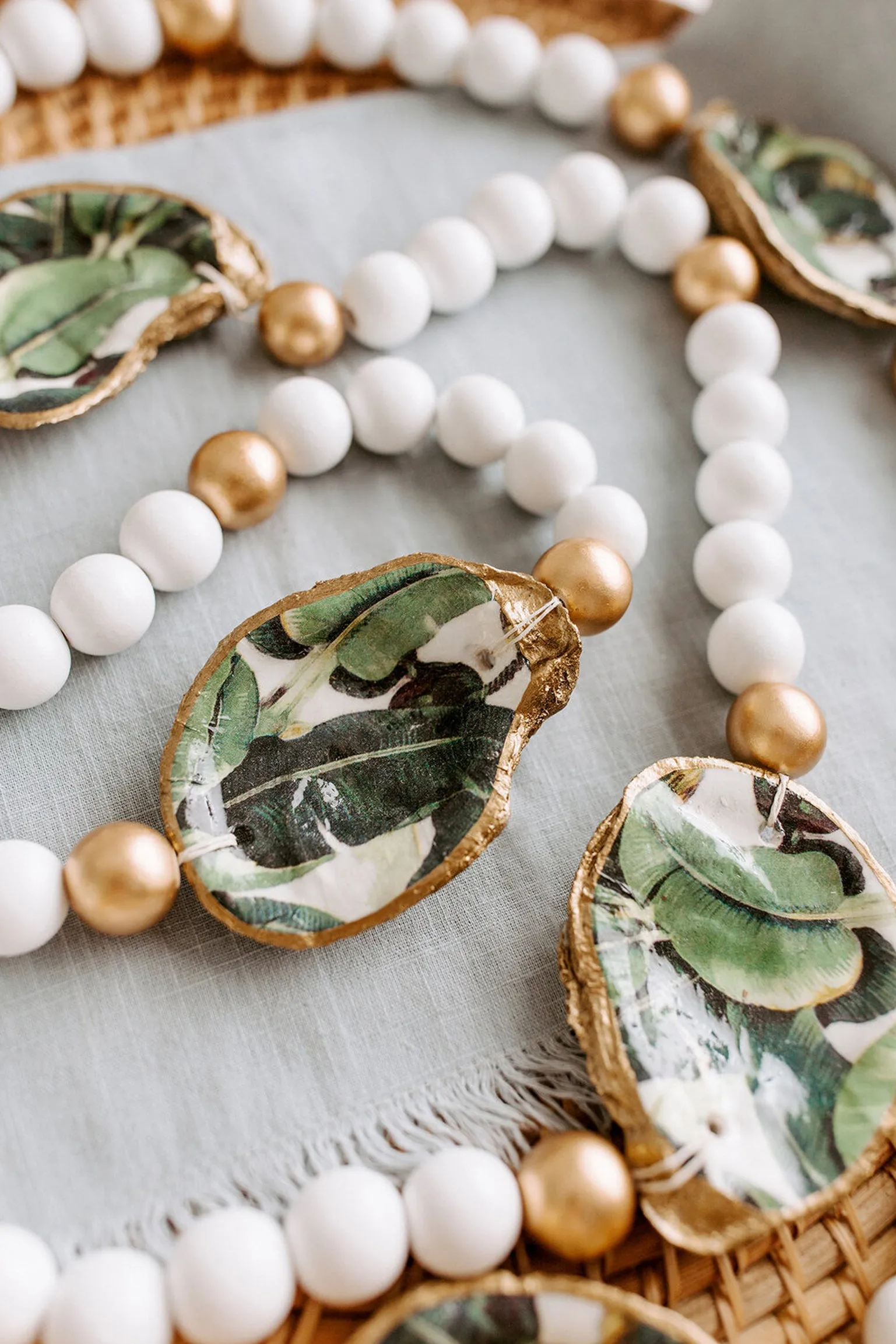 Banana Leaf Oyster Shell Garland