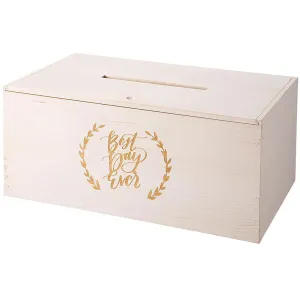 Best Day Ever Wood Card Box