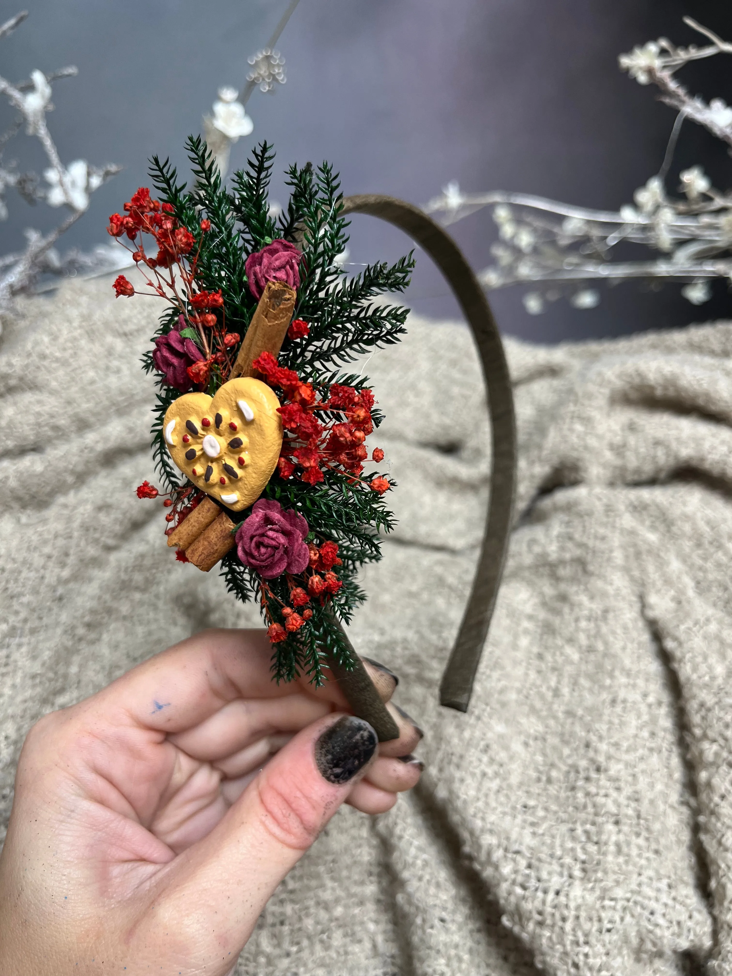 Blue/Red/Purple gingerbread Christmas headband