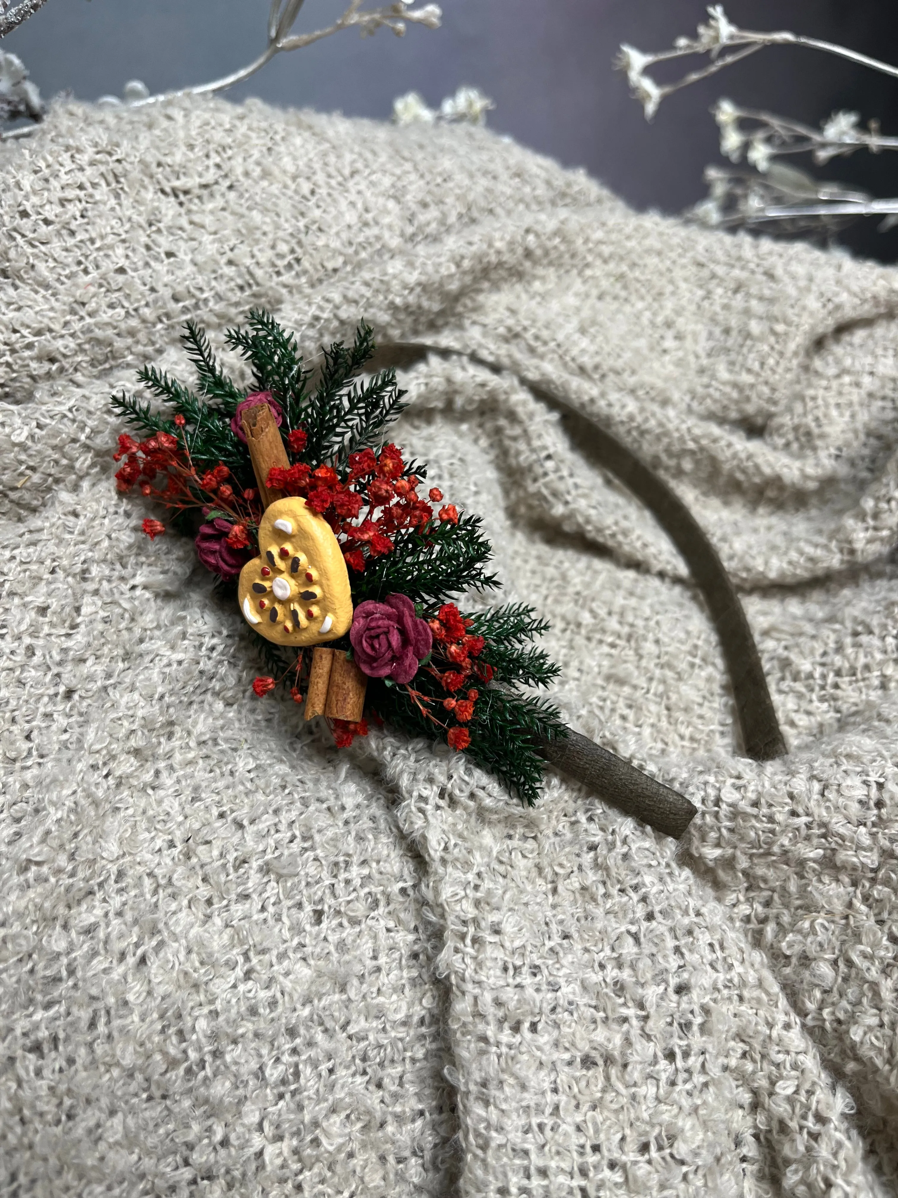 Blue/Red/Purple gingerbread Christmas headband