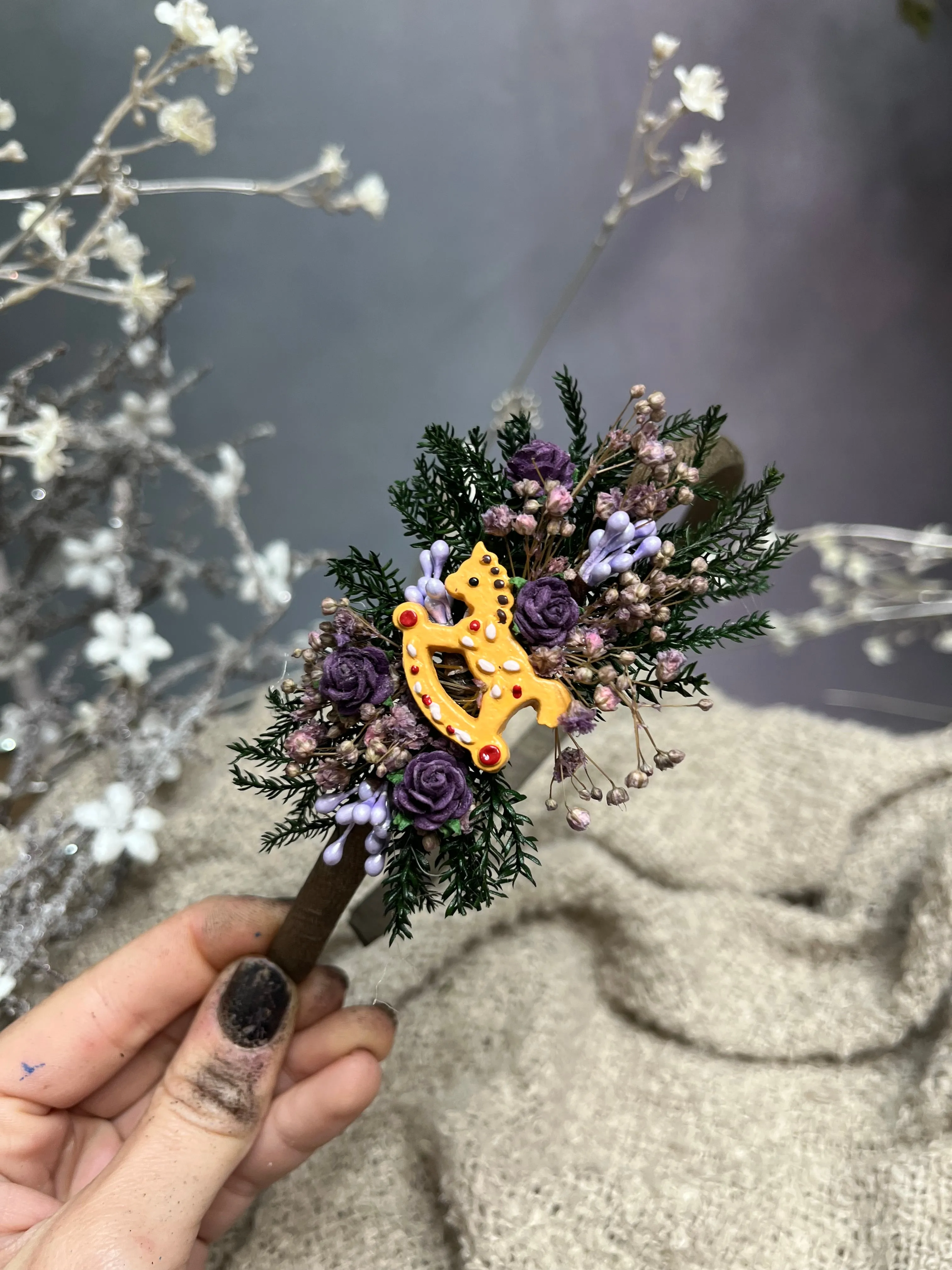 Blue/Red/Purple gingerbread Christmas headband