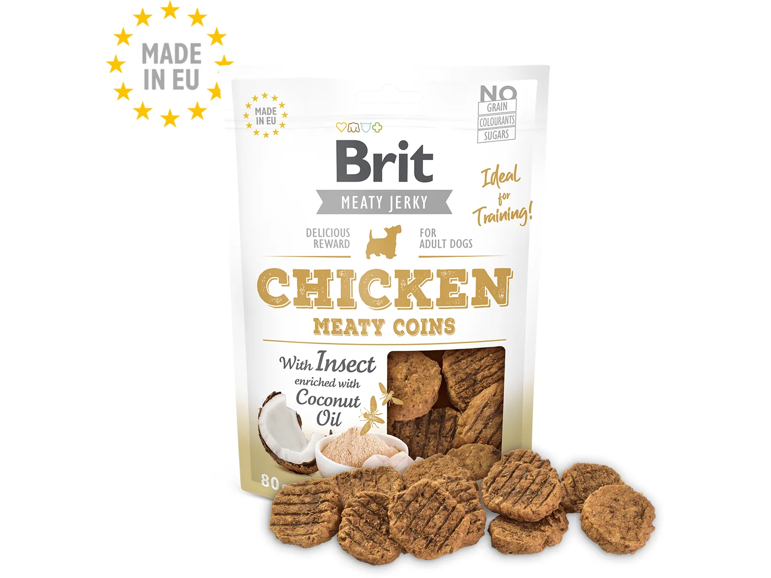 Brit Jerky-Chicken with Insect Meaty Coins 80g