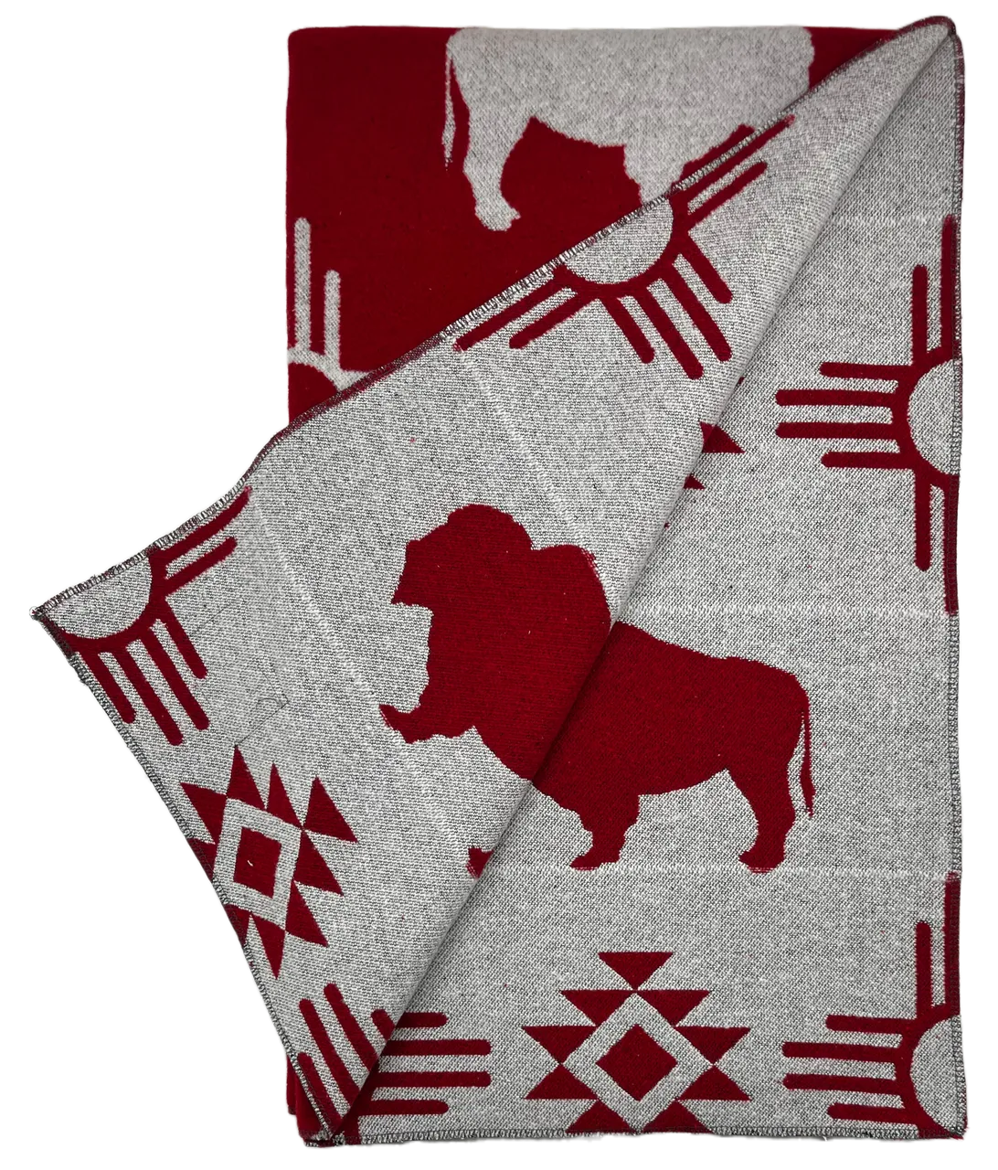 Buffalo Cross Throw Blanket - Teepee Red #3