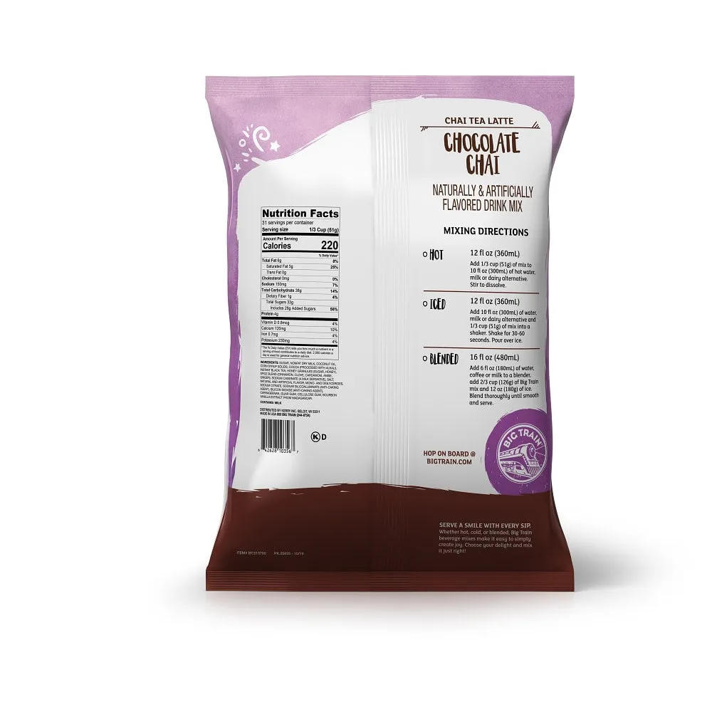 Chocolate Chai Tea Latte Beverage Mix - 4 x 3.5lb Bags