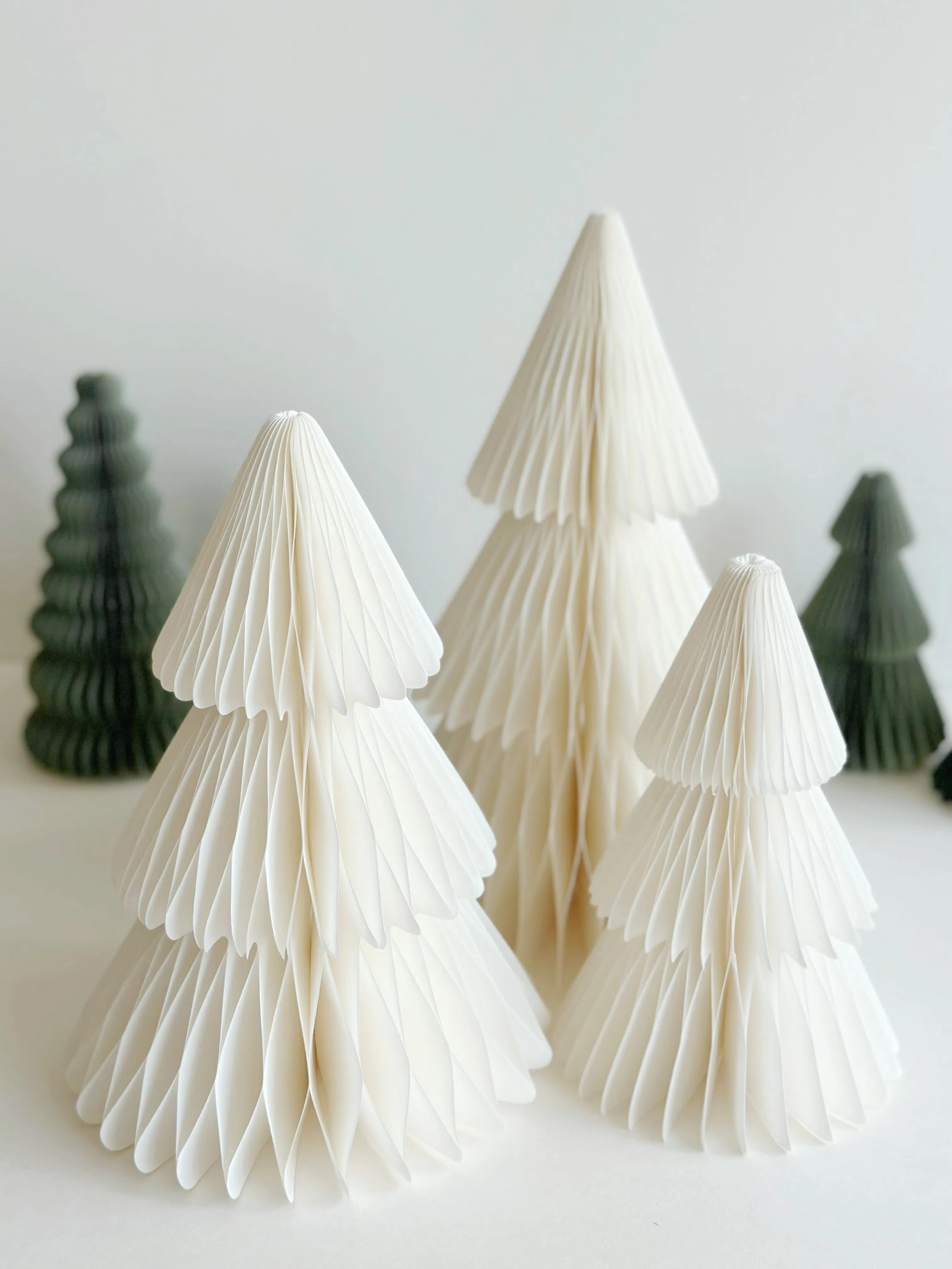 Cream Serenity Magnetic Paper Trees (set of 3)