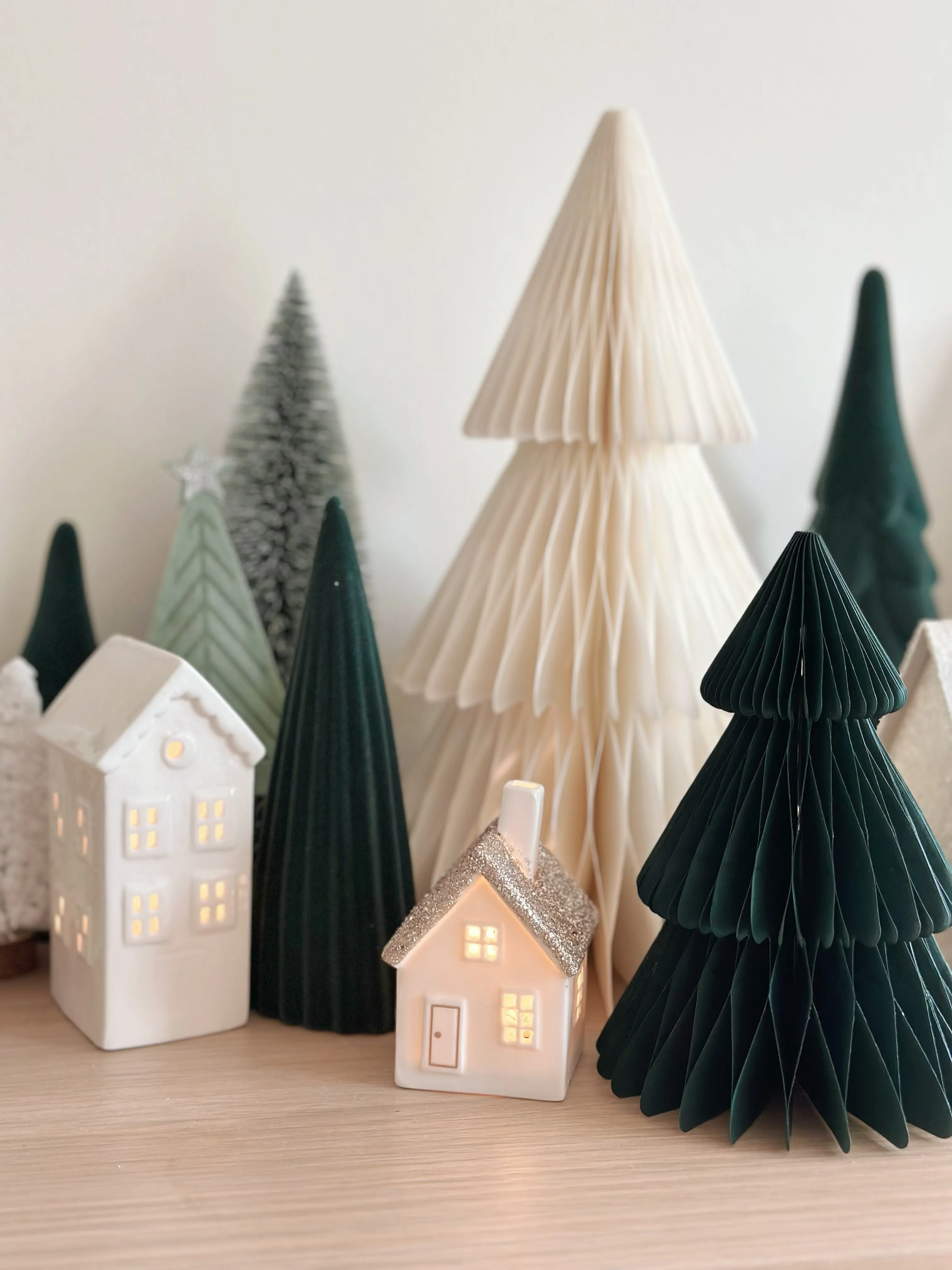 Cream Serenity Magnetic Paper Trees (set of 3)