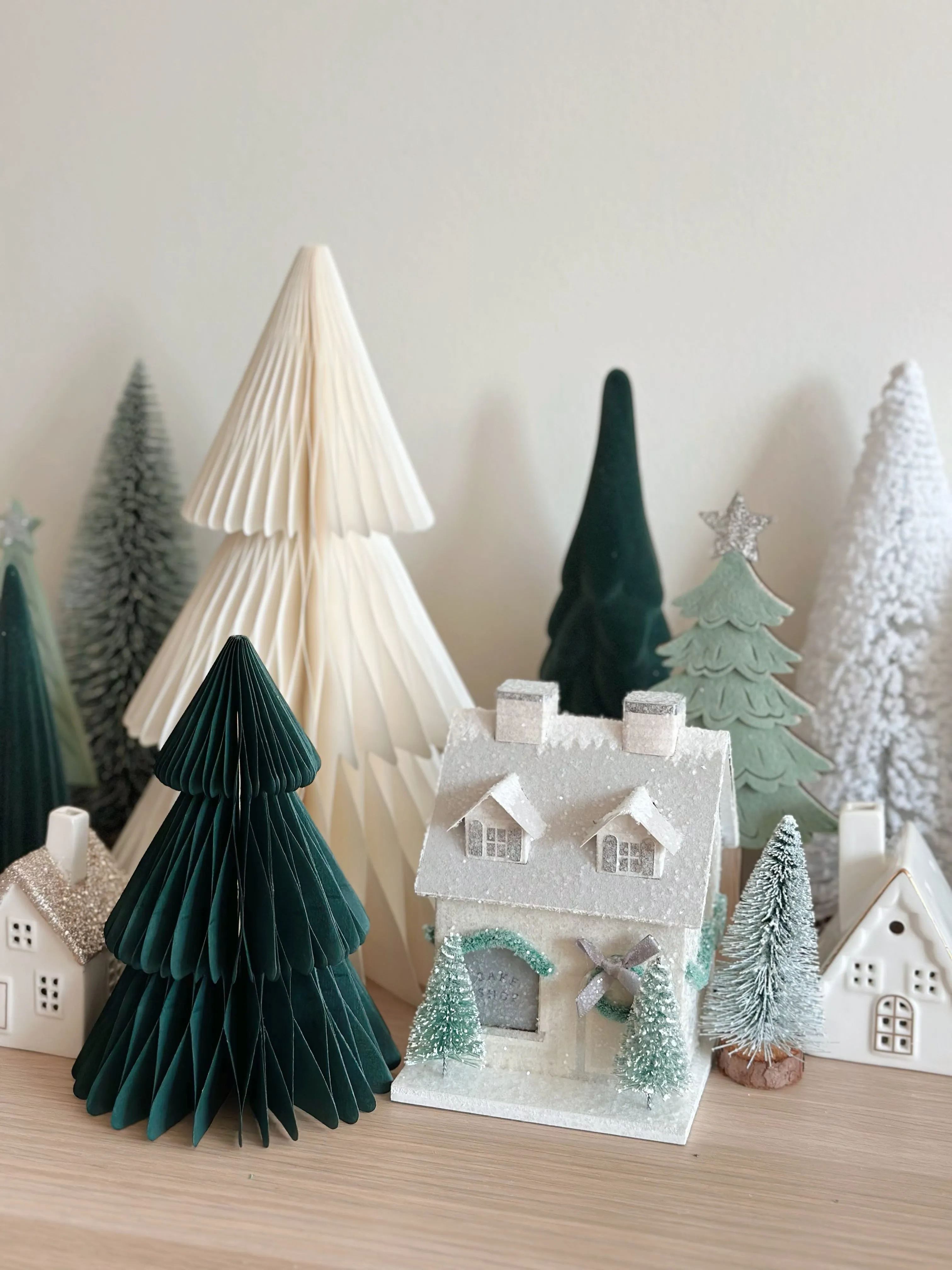 Cream Serenity Magnetic Paper Trees (set of 3)