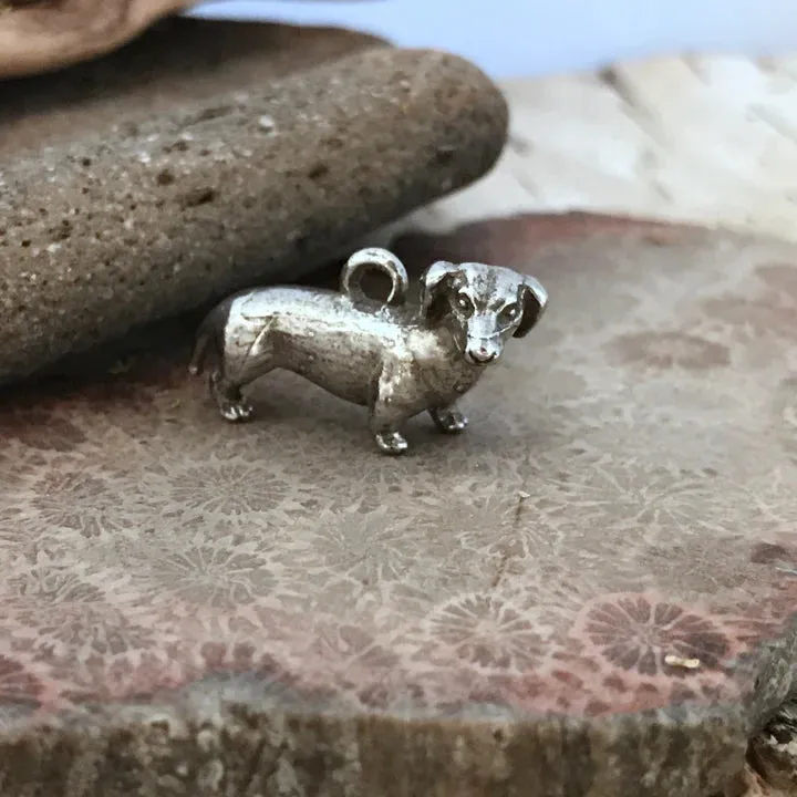 Dachsund Pewter Dog Charm/Pendant 1" from Green Girl Studios 25mm   #G532