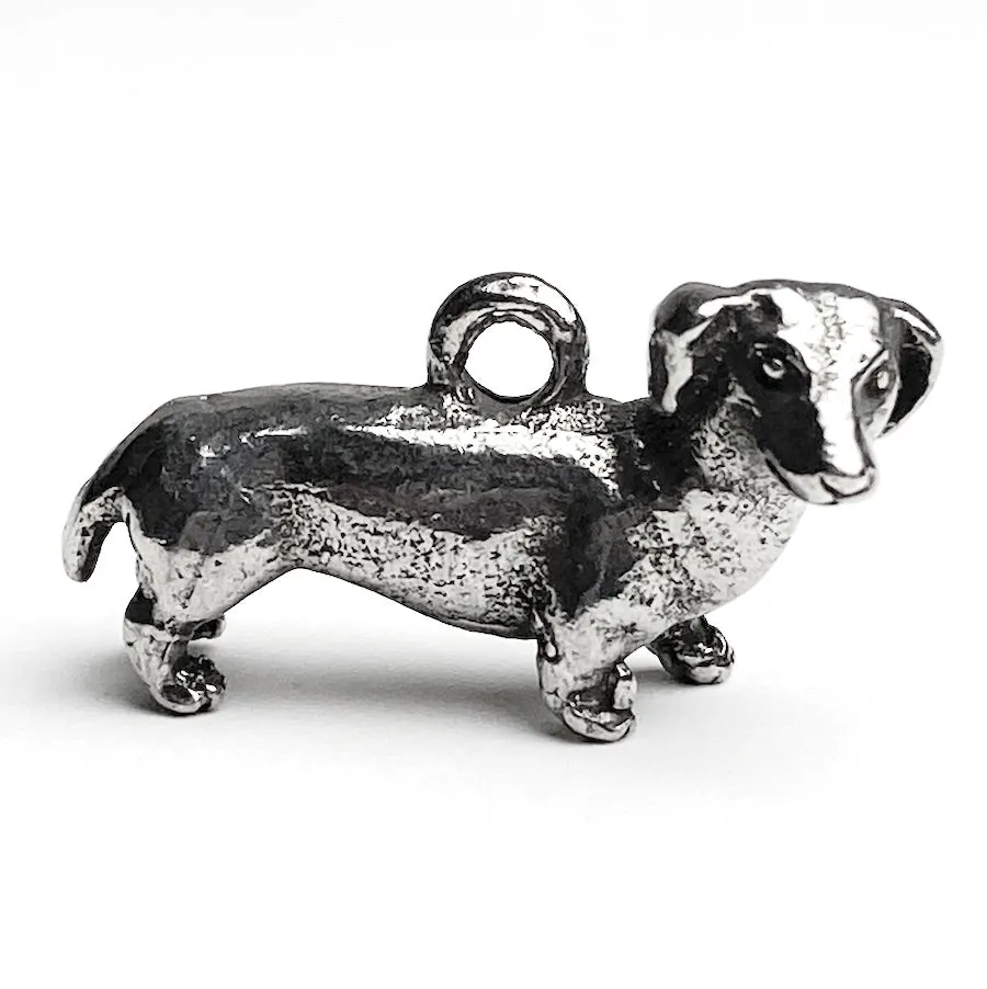 Dachsund Pewter Dog Charm/Pendant 1" from Green Girl Studios 25mm   #G532