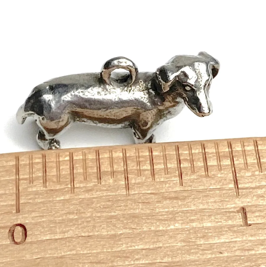 Dachsund Pewter Dog Charm/Pendant 1" from Green Girl Studios 25mm   #G532