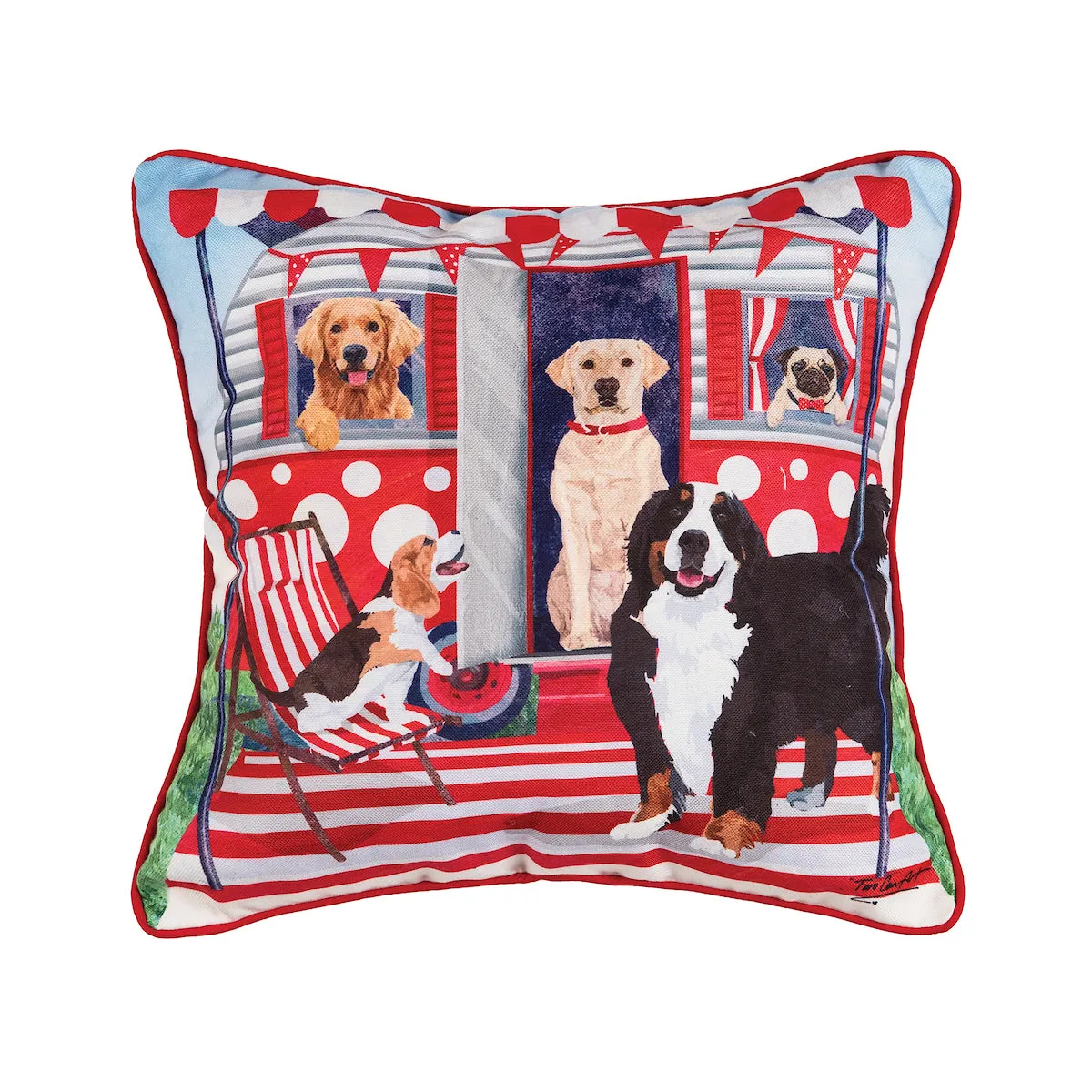 Dog Caravan Pillow