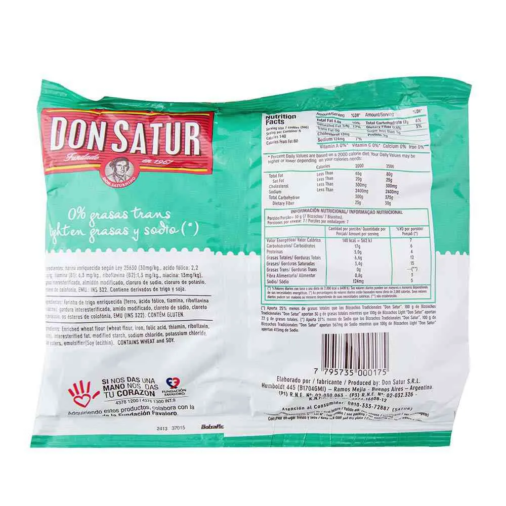 Don Satur Light Biscuits 170 Gr