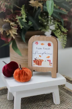 Farm Fresh Pumpkins Easel Plaque