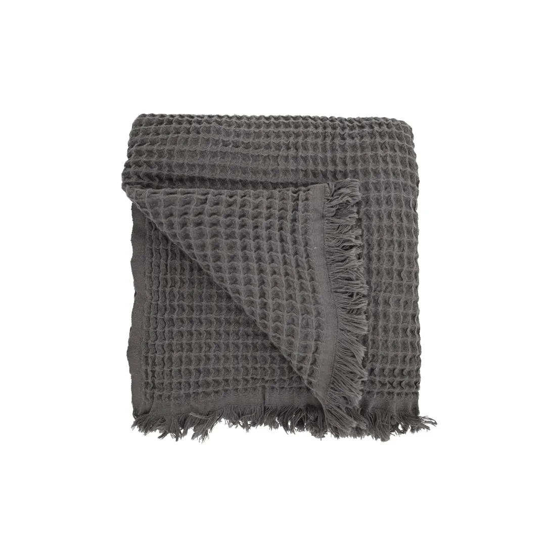 Fouta Waffle Throw | Charcoal Grey 120x180cm