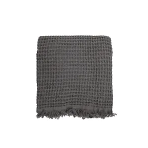 Fouta Waffle Throw | Charcoal Grey 120x180cm