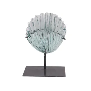 Glass Calm Shell on Metal Stand