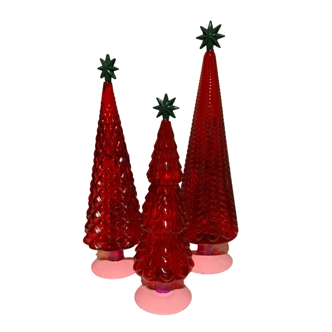 Glass Textured Trees with Star Top