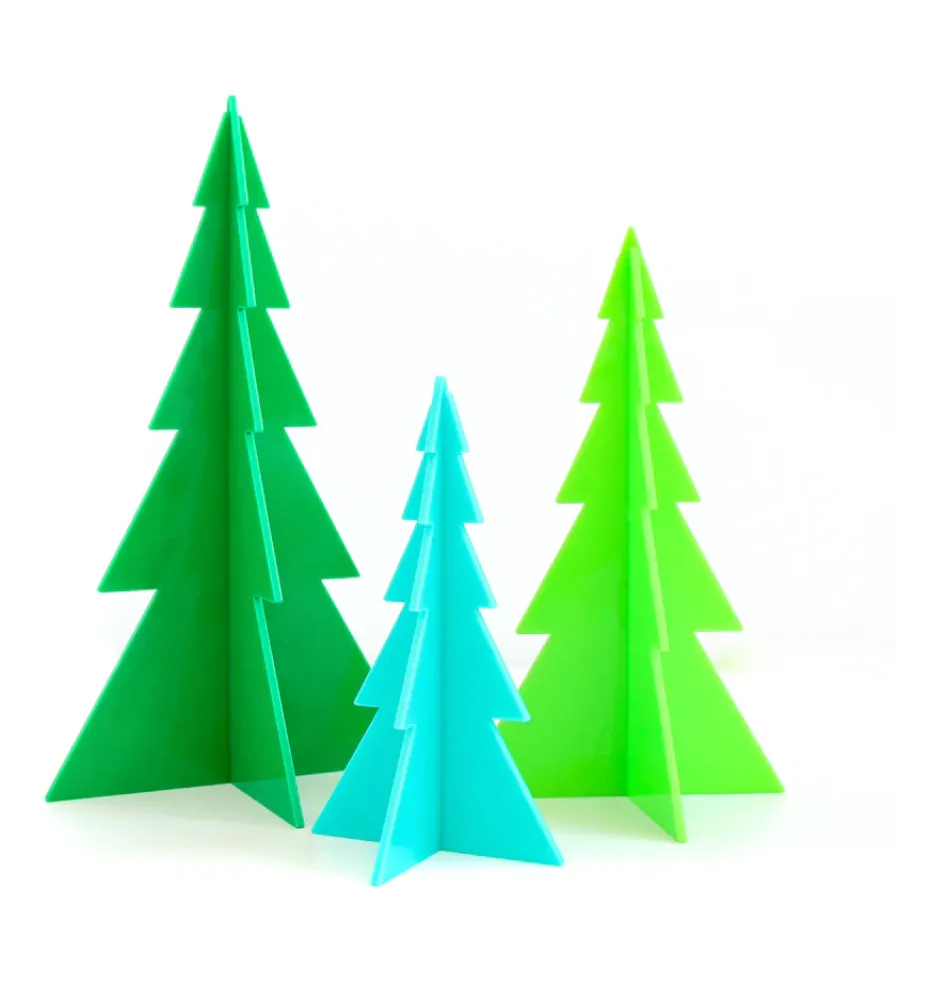 Green and Blue Acrylic Tree Set