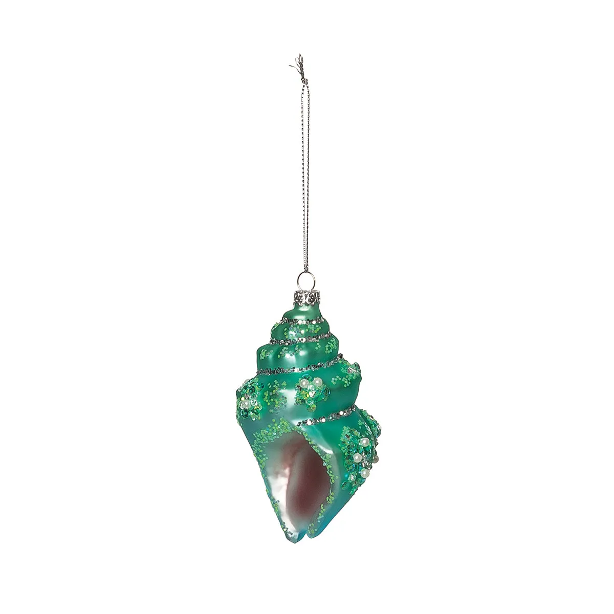 Green Shell Glass Ornament