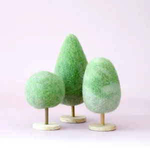 Handmade Felt Small World Trees Set