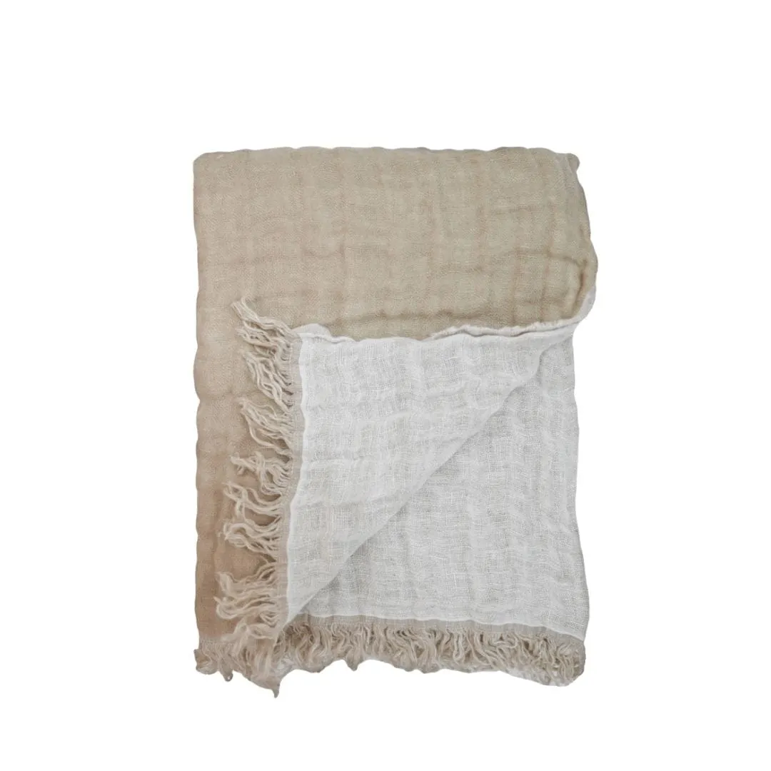 Linen Bedspread | Natural/White | 135x200cm