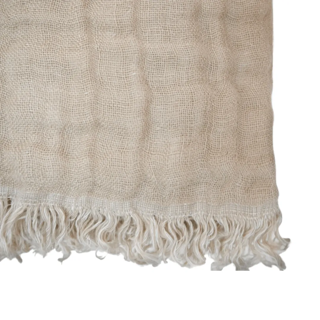 Linen Bedspread | Natural/White | 135x200cm