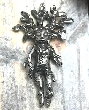 Mandrake Woman Pewter Pendant from Green Girl Studios 1-3/4"  #G562