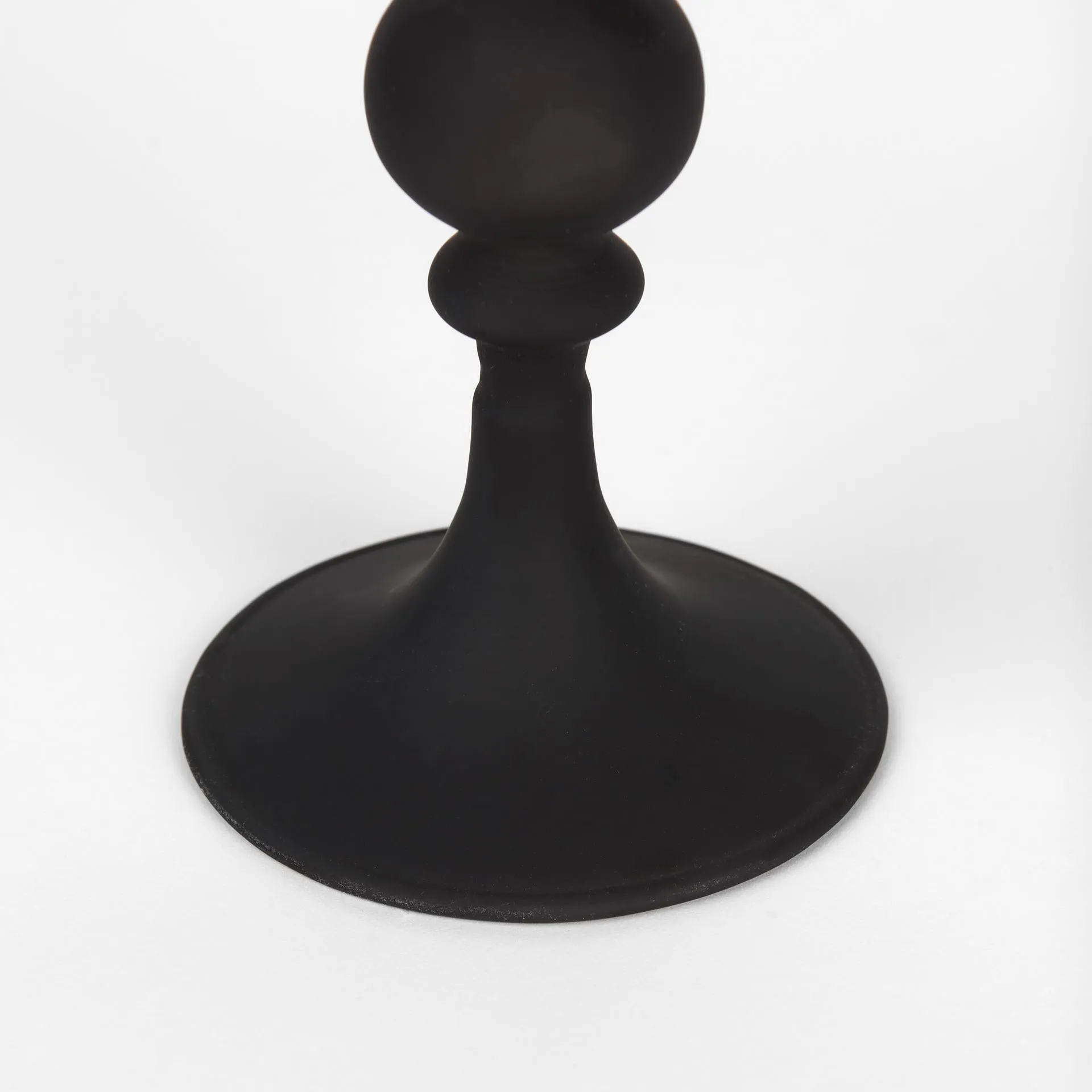 Matte Black Brown Glass Candlesticks