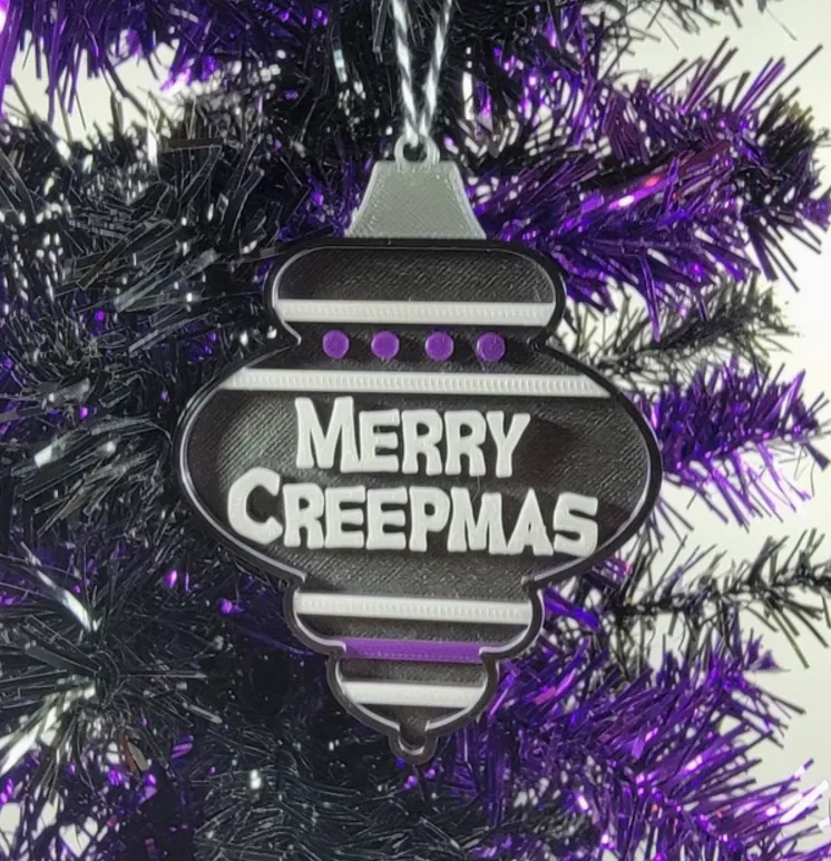 Merry Creepmas 3D Printed Spooky Christmas Ornament