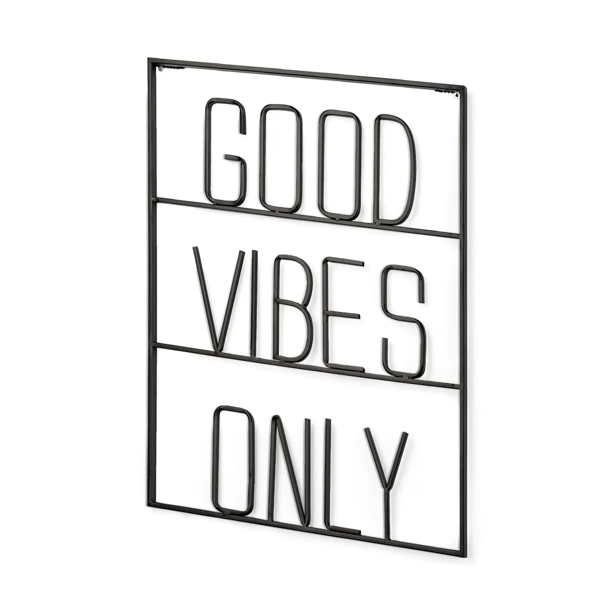 Playful Sign Wall Decor Black Metal | Good Vibes