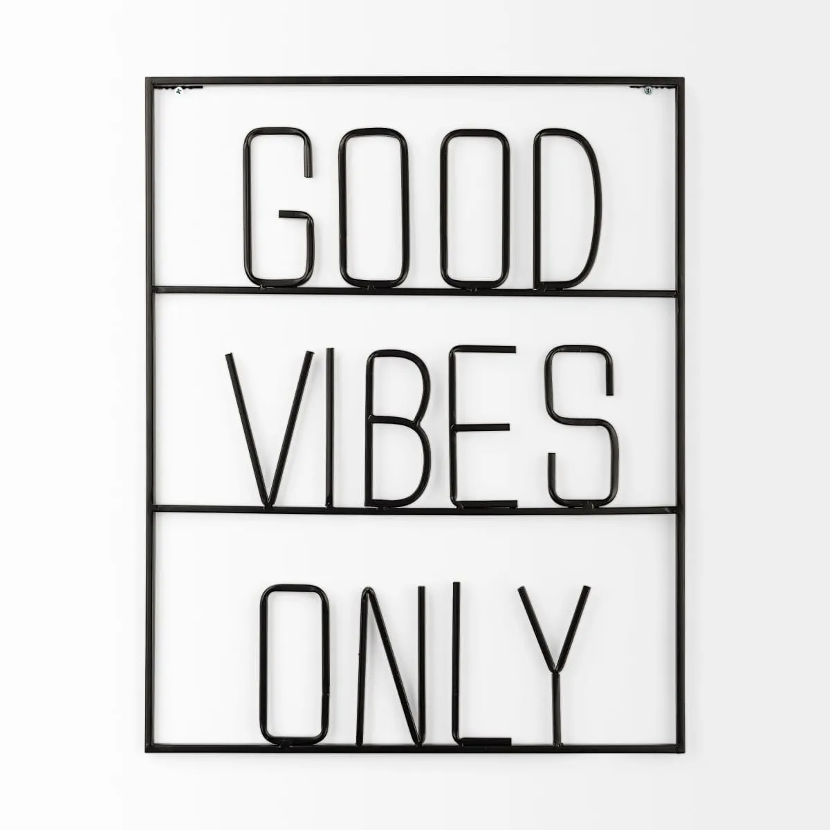 Playful Sign Wall Decor Black Metal | Good Vibes