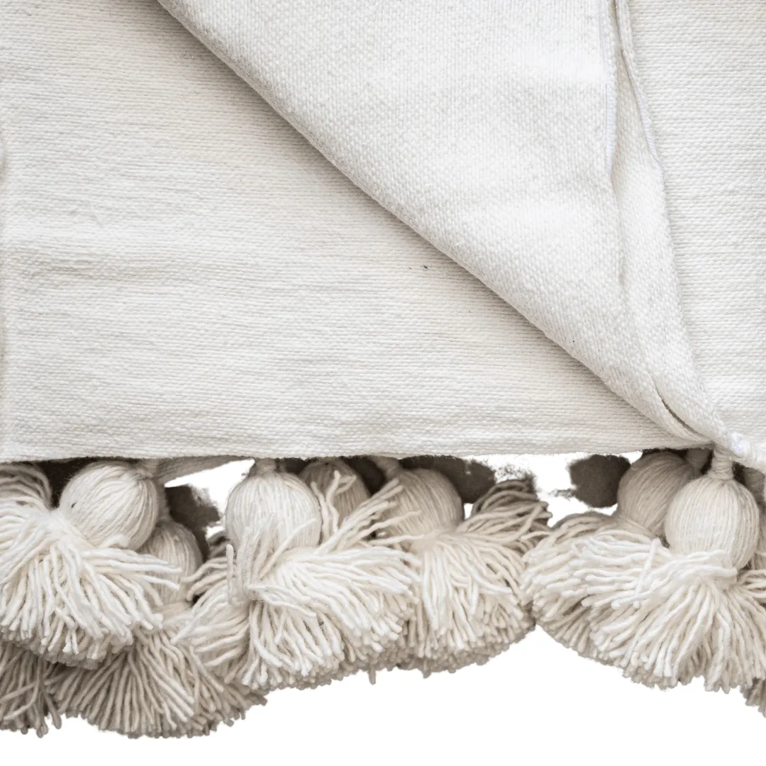 PomPom Blanket | White