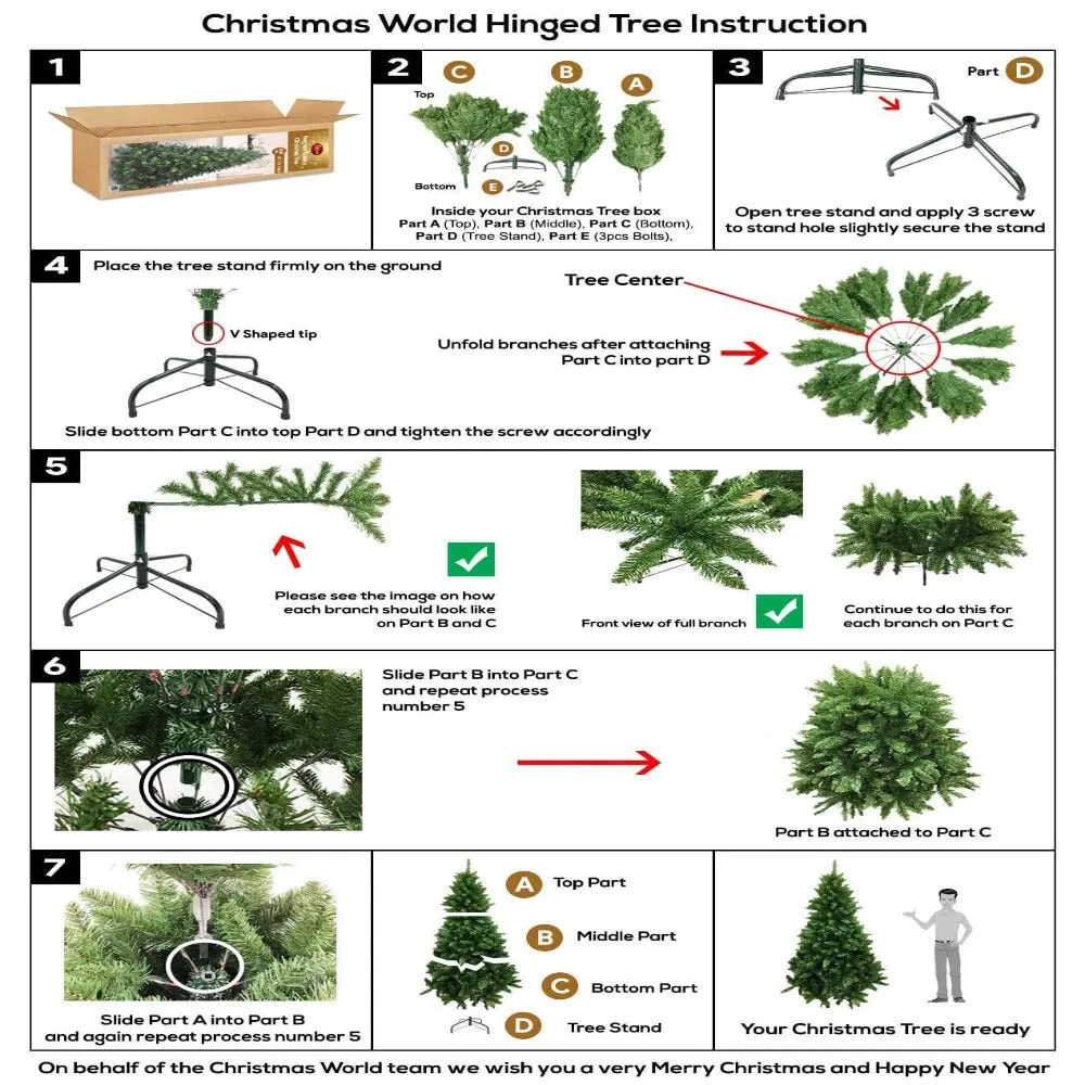 Pre-Lit Canadian Pine Tree With 6ft (1.8m)