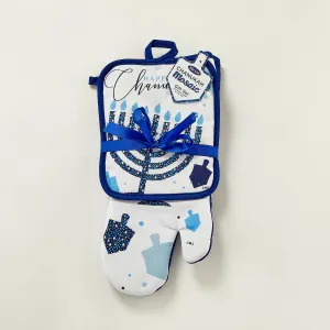 "chanukah Mosaic" 2 Pc. Gift Set, Pot Holder/oven Mitt, Tag