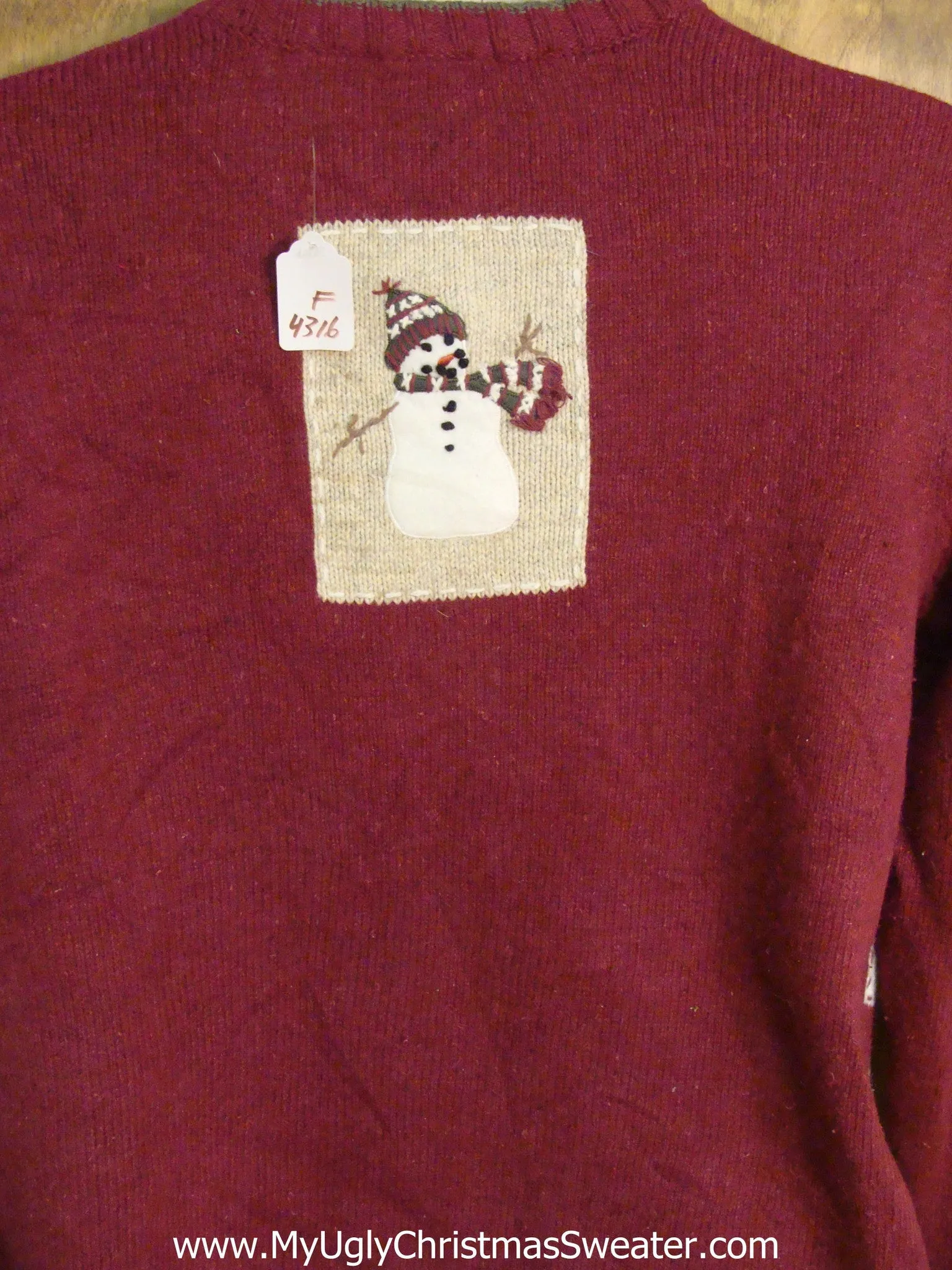 Snowman Patchwork Crafty Funny Christmas Sweater