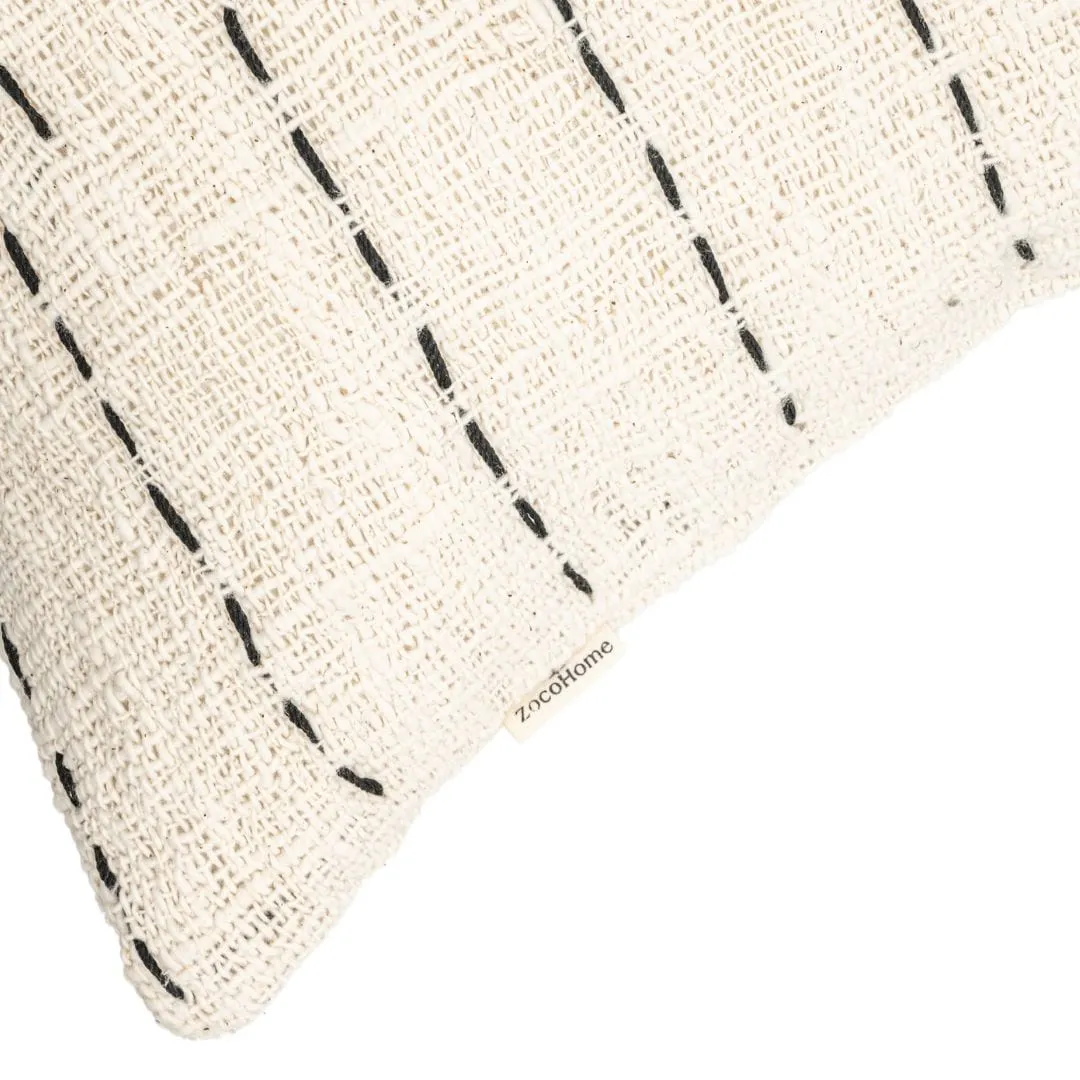 Soraya Cotton Cushion Cover Stripes | Off-White | 50x50cm