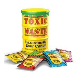 Toxic Waste Yellow Sour Candy Drum