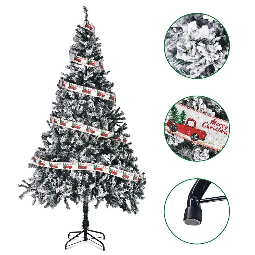 Yescom 7.5 feet White Flocked Christmas Tree Decor